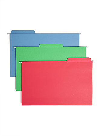 Smead® FasTab® Hanging File Folders, Legal Size, Assorted Colors, Pack Of 18