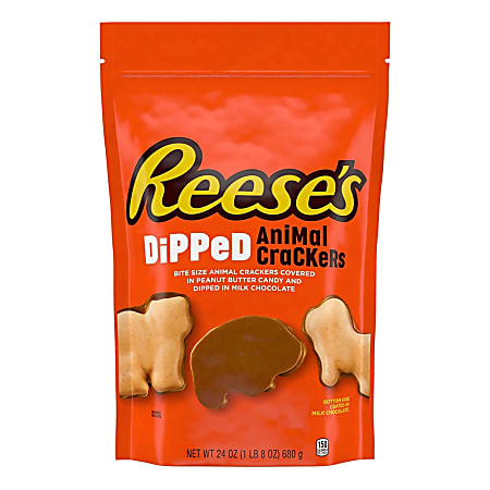 Reese's Milk Chocolate Peanut Butter Dipped Animal Crackers, 24 oz