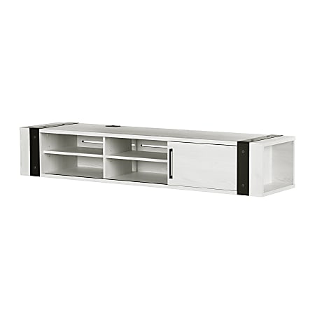 South Shore Munich Wall-Mounted Media Console, 12”H x 68-1/4”W x 16-1/4”D, White Pine