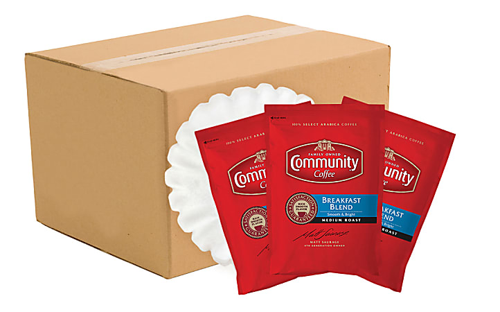 Community Coffee Arabica Single-Serve Coffee Packets, Breakfast Blend, Carton Of 40
