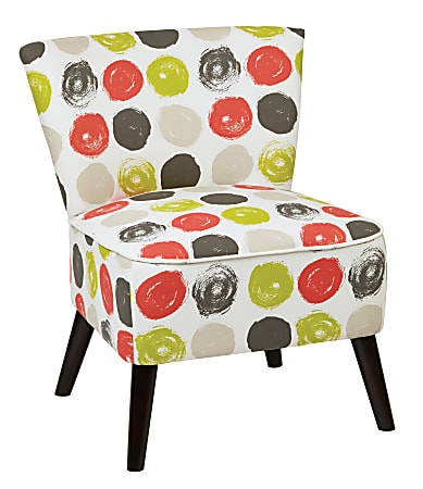 Ave Six Apollo Chair, Brushed Dot Poppy/Dark Espresso