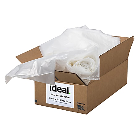 ideal. Shredder Bags For Model 5009, 79 Gallons, 54" x 48", Pack Of 45 Bags