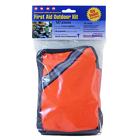 Ready America® 107-Piece First Aid Outdoor Kits, Orange, Pack Of 2 Kits