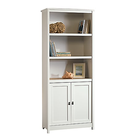 Sauder® Cottage Road 72"H 5-Shelf Library With Doors, Soft White