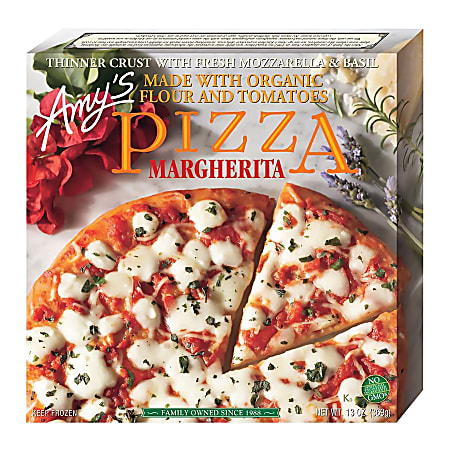 Amy's Single-Serve Margherita Pizza, 13 Oz, Pack Of 2 Pizzas