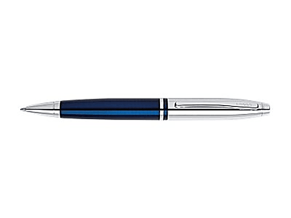 Cross Calais Ballpoint Pen Medium Point BlueChrome Barrel Black