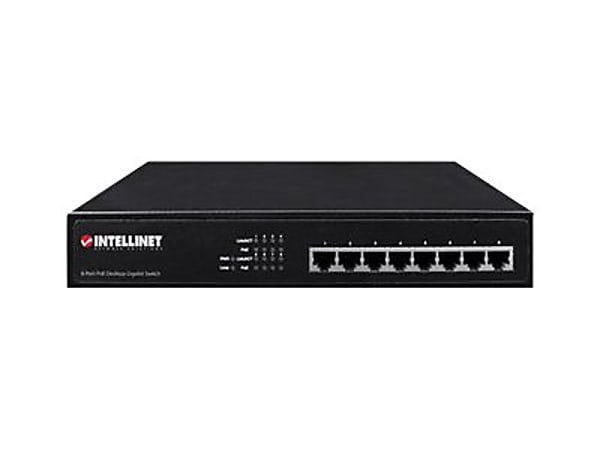 Intellinet 8-Port Gigabit Ethernet PoE+ Switch, 8x PoE ports, IEEE 802.3at/af Power-over-Ethernet (PoE+/PoE), Endspan, Desktop, Box - 560641