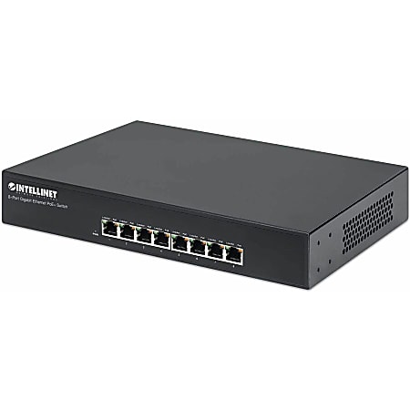 Intellinet 8-Port Gigabit Ethernet PoE+ Switch, 8x PoE ports, IEEE 802.3at/af Power-over-Ethernet (PoE+/PoE), Endspan, Desktop, Box - 560641