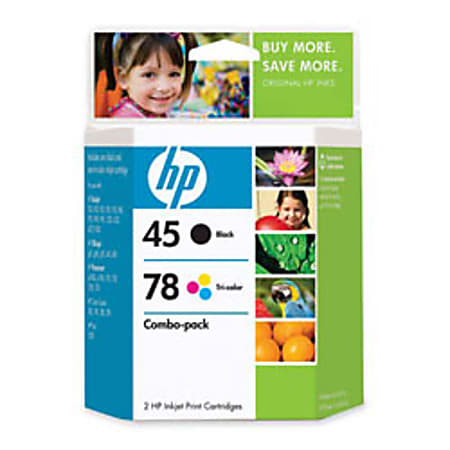HP 45/78, Black/Color Ink Cartridges (C8788BN), Pack Of 2