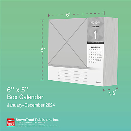 2024 Brown Trout Fun And Humor Daily Boxed Desk Calendar 5 x 6 Fact Or