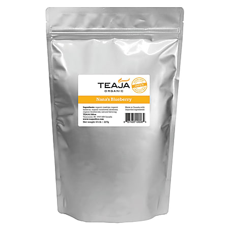 Teaja Organic Loose-Leaf Tea, Nana's Blueberry Decaf, 8 Oz Bag