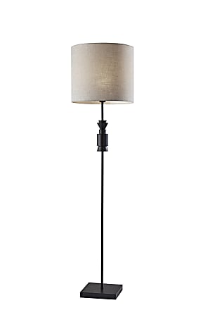 Adesso® Elton Floor Lamp, 68”H, Black/Light Gray