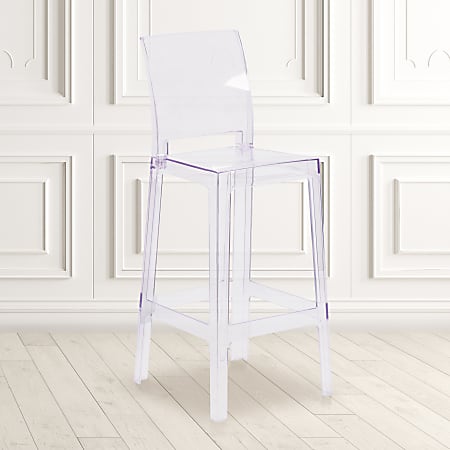 Flash Furniture Square-Back Ghost Bar Stool, Clear