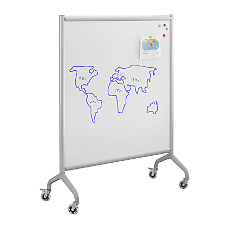 Safco® Rumba™ Screen Dry-Erase Whiteboard, 54" x 42", Aluminum Frame With Silver Finish