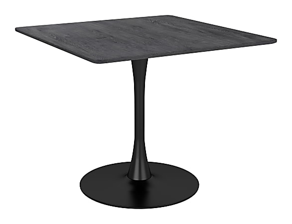 Zuo Modern Molly MDF And Steel Square Dining Table, 30-5/16”H x 35-7/16”W x 35-7/16”D, Black