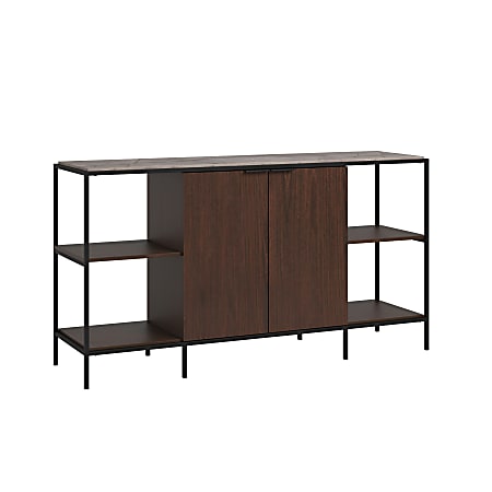 Sauder® International Lux Entertainment Credenza For 65" TVs, 33”H x 60-7/16”W x 16-3/4”D, Umber Wood/Deco Stone