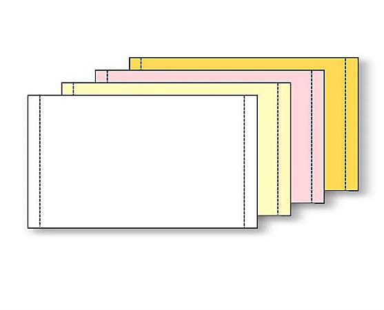 Paris Printworks Professional 4-Part Computer Multi-Use Printer & Copier Paper, 9 1/2" x 5 1/2", Case Of 1600 Sheets, White/Canary/Pink/Gold
