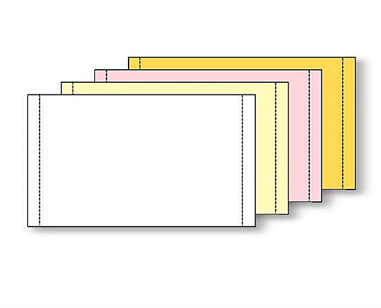 Paris Printworks Professional 4-Part Computer Multi-Use Printer & Copier Paper, 9 1/2" x 5 1/2", Case Of 1600 Sheets, White/Canary/Pink/Gold