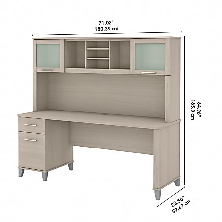 Bush Furniture Somerset 72 W Office Desk With Hutch Sand Oak