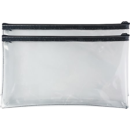 Sparco Wallet Bag - 6" Width x 11" Length - Clear - 2/Pack - Currency, Check, Paperwork