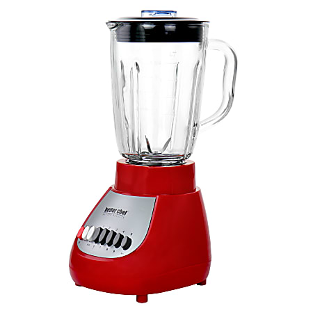 Better Chef 10-Speed 350-Watt Glass Jar Blender, Red