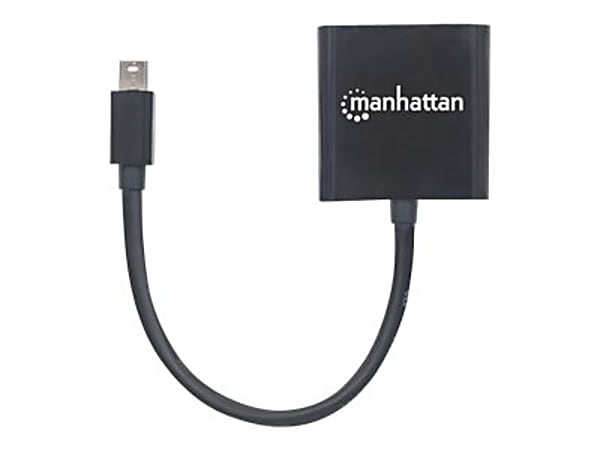 Manhattan Mini DisplayPort 1.2a to DVI-I Dual-Link Adapter Cable (Clearance Pricing), 4K@30Hz, Active, 19.5cm, Male to Female, Compatible with DV