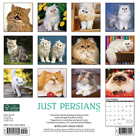 2024 Willow Creek Press Animals Monthly Wall Calendar 12 x 12 Just ...