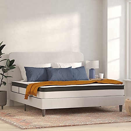 Flash Furniture Capri Hybrid Mattress, King Size, 10”H x 75-1/2”W x 81”D, White
