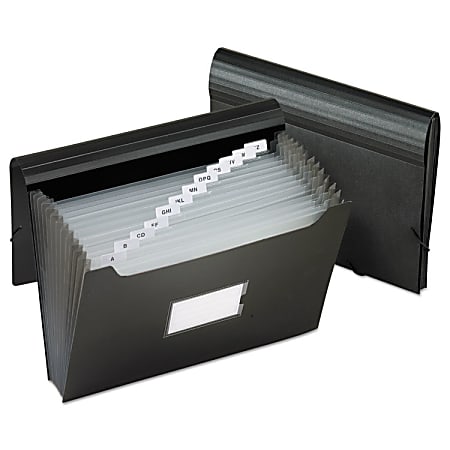 Pendaflex Letter Expanding File - 8 1/2" x 11" - 12" Expansion - 13 Pocket(s) - Polypropylene - Black - 1 Each