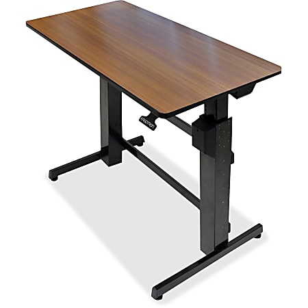 Ergotron WorkFit-D 48&quot;W, Sit-Stand Desk, Walnut