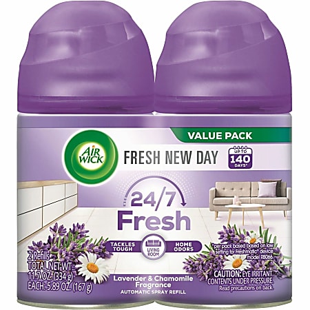 Air Wick Freshmatic 2 Refills Automatic Spray, Lavender & Chamomile, (2X6.17oz), Air Freshener