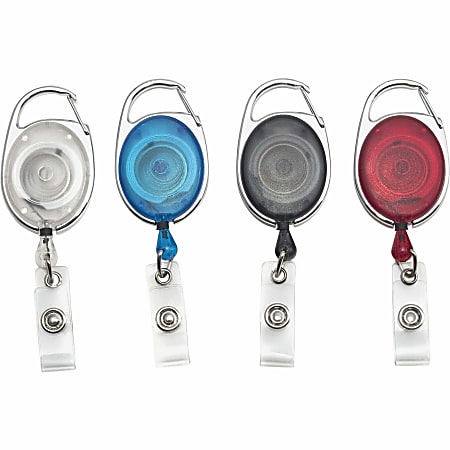 Custom Printed Oval Shaped Carabiner Badge Reels - Online Designer - Add Personalized Logo or Graphic