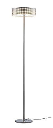 Adesso® Wilshire LED Floor Lamp, 70 1/2"H, Steel Shade/Steel Base