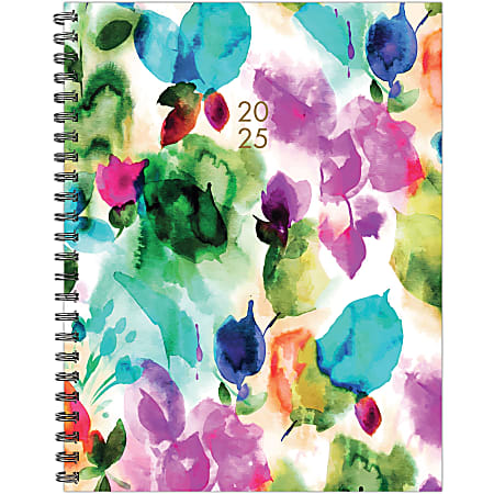 Willow Creek Press Weekly/Monthly Softcover Planner, 8-1/2” x 11”, Watercolor Garden, January To December, 47415