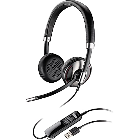 Plantronics Blackwire C720 Headset - Stereo - USB - Wired/Wireless - Bluetooth - 20 Hz - 20 kHz - Over-the-head - Binaural - Supra-aural - Noise Cancelling Microphone - Black