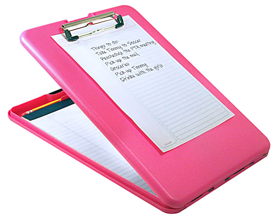 Saunders® SlimMate Breast Cancer Awareness Form Holder Storage Clipboard, 13 1/2"H x 9 1/2"W x 1 1/2"D, Pink