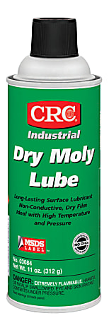 CRC Dry Moly Lubricant Aerosol Spray, 16 Oz, Pack Of 12 Cans