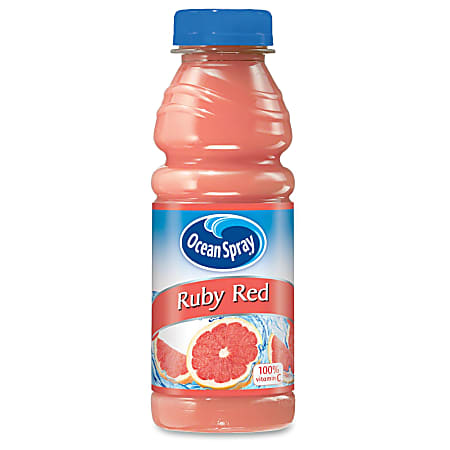 Ocean Spray Pepsico Bottled Ruby Red Juice - Grapefruit Flavor - 15.2 fl oz (449.5 mL) - Bottle - 12 / Carton