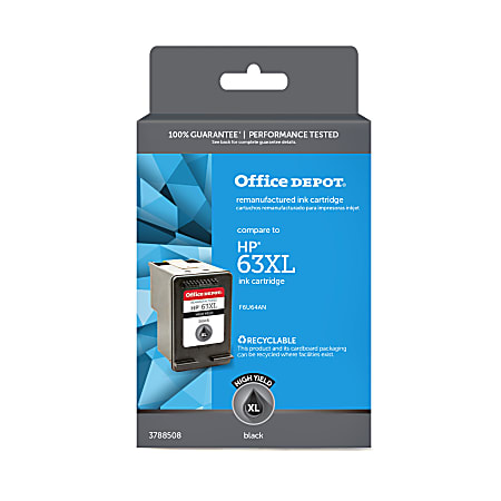 Office Depot® Brand OD63XLBK Remanufactured High-Yield Black Ink Cartridge Replacement For HP 63XL