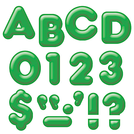 TREND Ready Letters®, 3-D, 4", Green, Pre-K - Grade 12, Pack Of 71