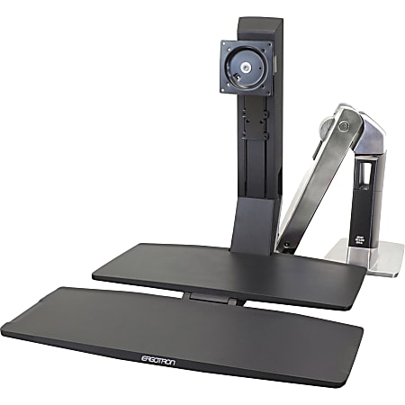 Ergotron® WorkFit Mounting Arm For Flat-Panel Displays, Black/Polished Aluminum
