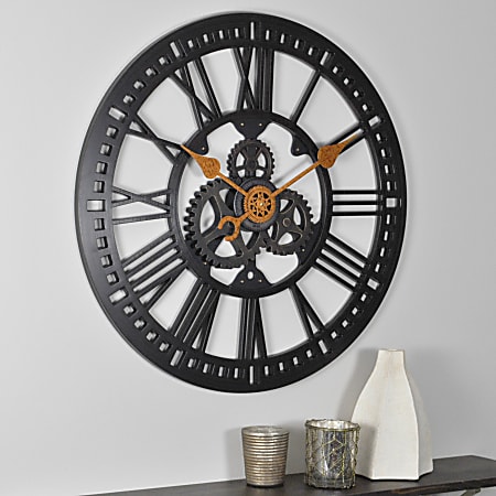 FirsTime® Roman Gear Wall Clock, 24", Oil-Rubbed Bronze