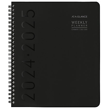 2024-2025 AT-A-GLANCE® Academic Weekly/Monthly Medium Planner, 7" x 8-3/4", Black, July to June