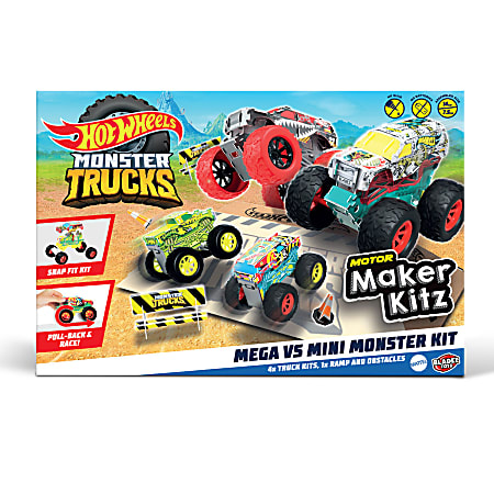 Hot Wheels Mega vs. Mini Monster Trucks, Multicolor, All Ages