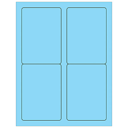 Office Depot® Brand Permanent Labels, LL176BE, Rectangle, 3 1/2" x 5", Pastel Blue, Case Of 400