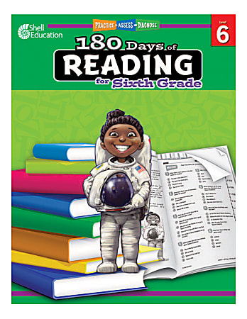 Shell Education 180 Days Of Reading Workbook, Grade 6