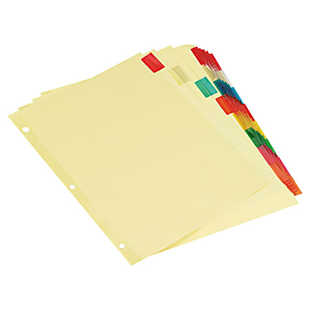 Universal Economical Insertable Index, Multicolor Tabs, 8-Tab, Letter, Buff, 6 Sets/PK - 6x Divider(s) - 21872