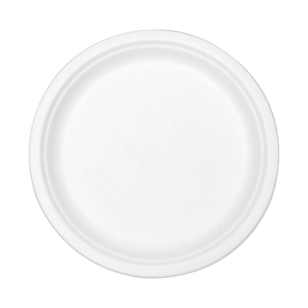 StalkMarket AseanSugarcane Fiber Disposable Plates - 10" Diameter Plate - Sugarcane Fiber - Disposable - Microwave Safe - 300 Piece(s) / Carton