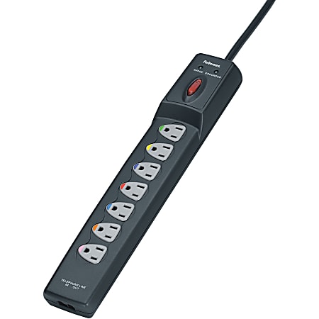 Fellowes Power Guard Seven-Outlet Surge Protector with Phone/DSL Protection