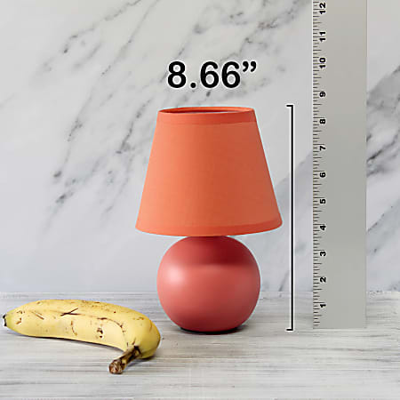Creekwood Home Nauru Petite Ceramic Orb Base Table Lamp 8 1116 H Orange ShadesOrange Bases Set Of 2 Office Depot